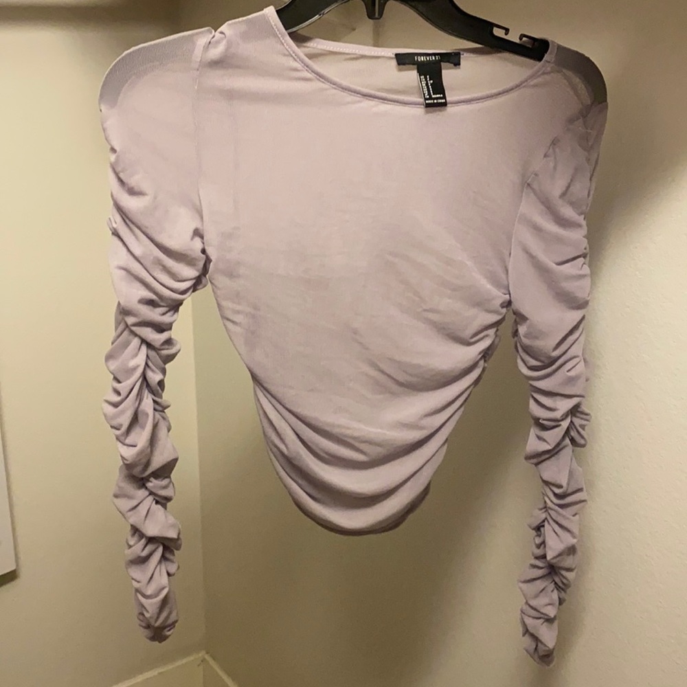 Lavender sheer crop top | forever 21